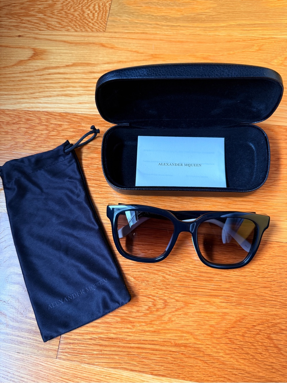 Alexander McQueen Black Square Women's Sunglasses